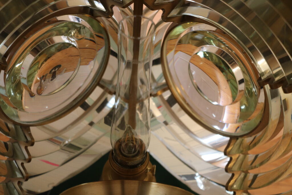 Upclose image of the bivalve Fresnel lens prisms