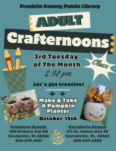 Flyer for Oct Adult Crafternoons 