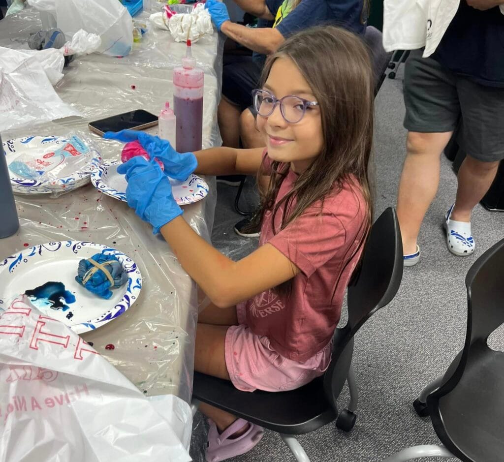 Girl doing crafts