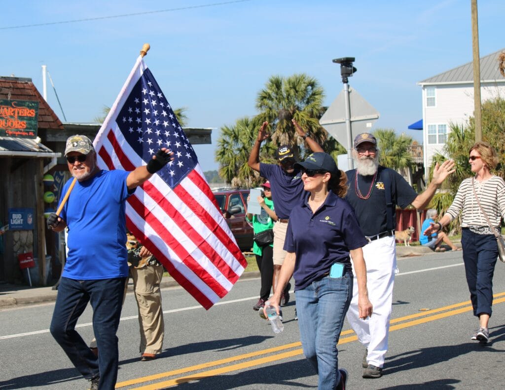 Parade walking flag Sheri Wesson